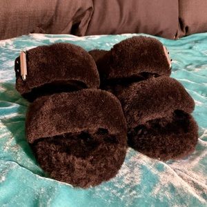 UGG Plush Slides Black